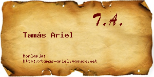 Tamás Ariel névjegykártya